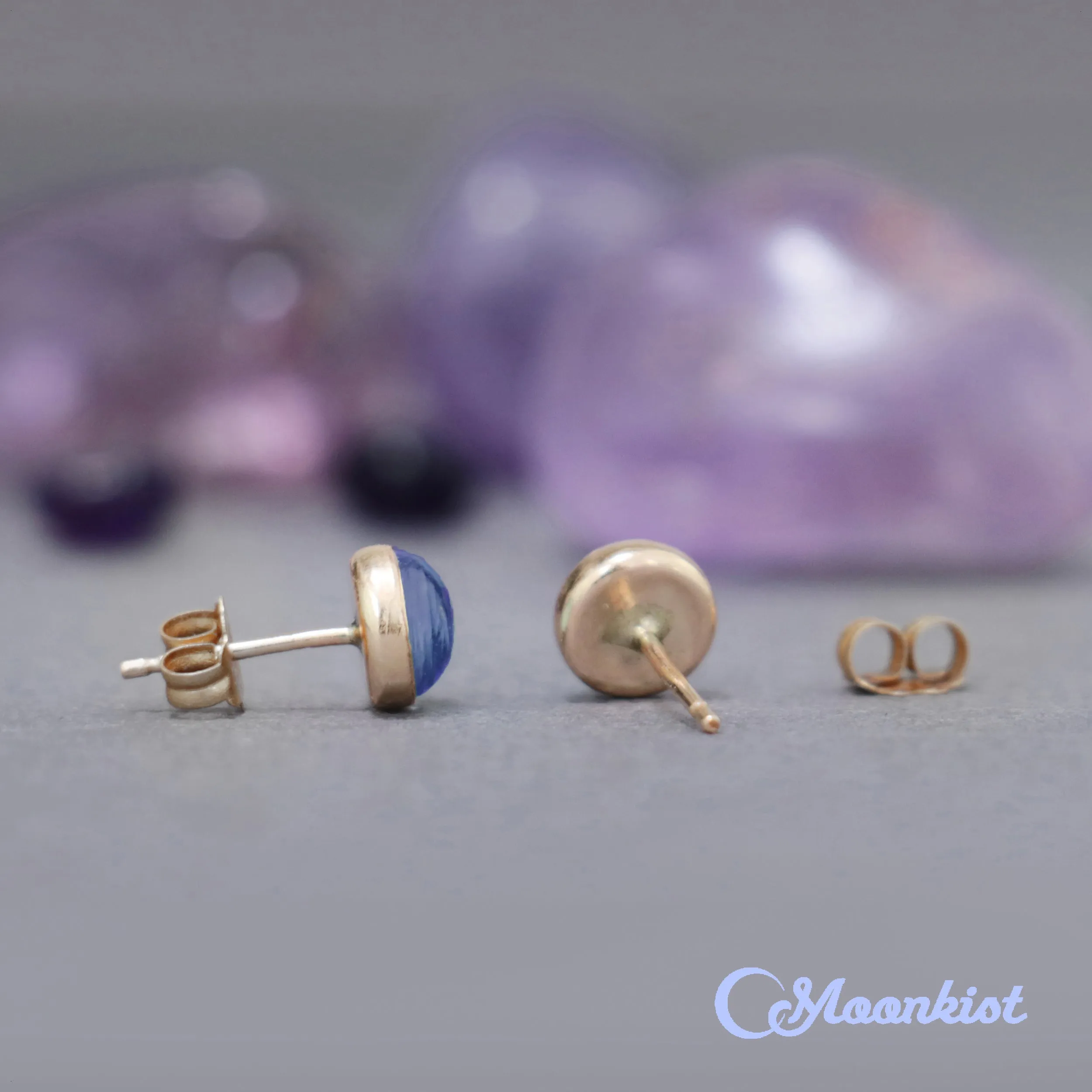 Gold Filled Blue Sapphire Stud Earrings  | Moonkist Designs