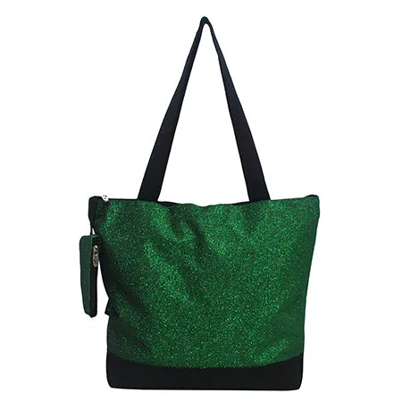 Green Glitter NGIL Canvas Tote Bag