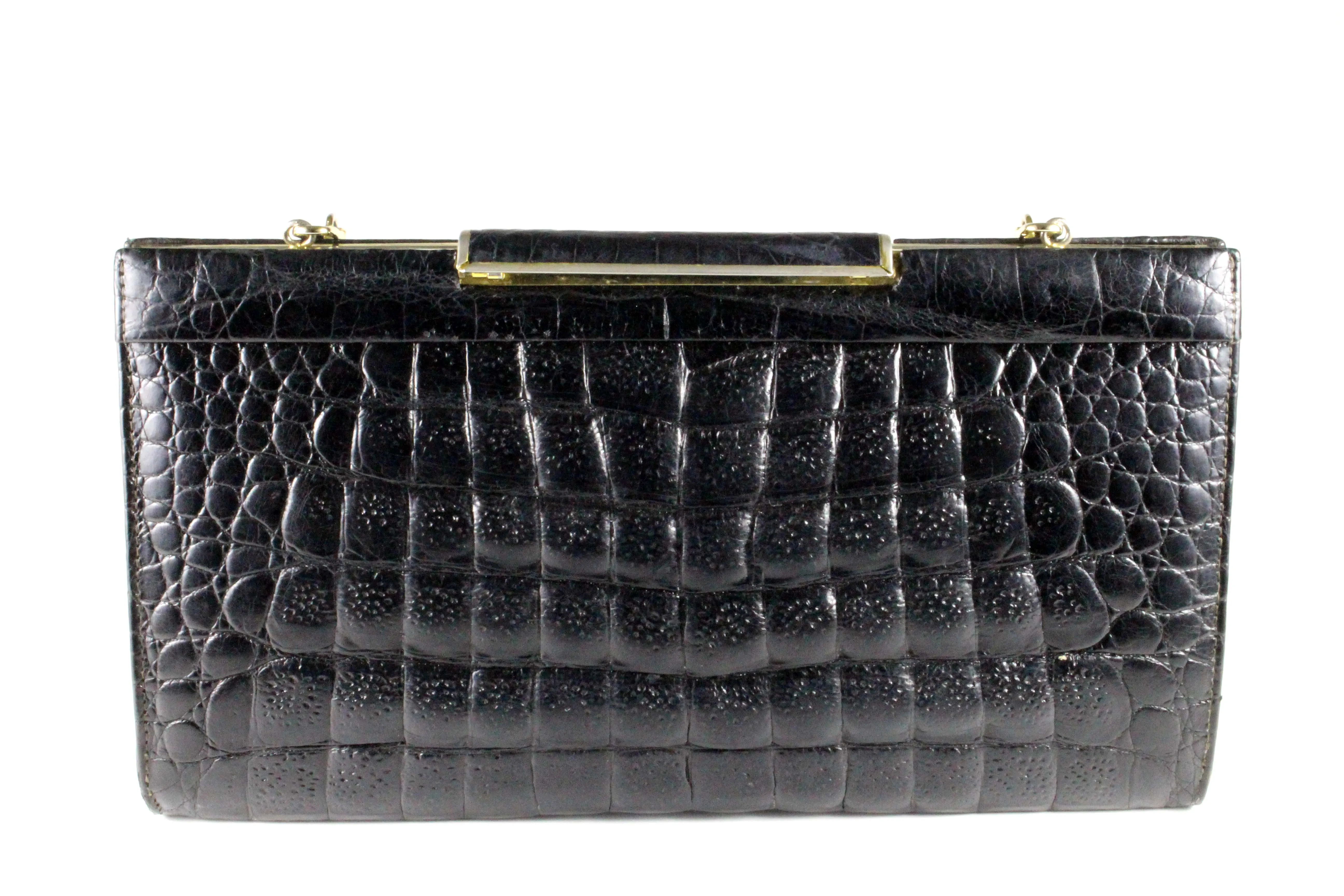 J. PEREZ crocodile skin handbag