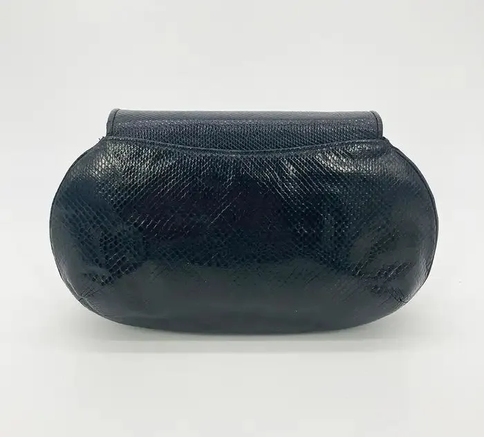 Judith Leiber Black Lizard Dragonfly Clutch