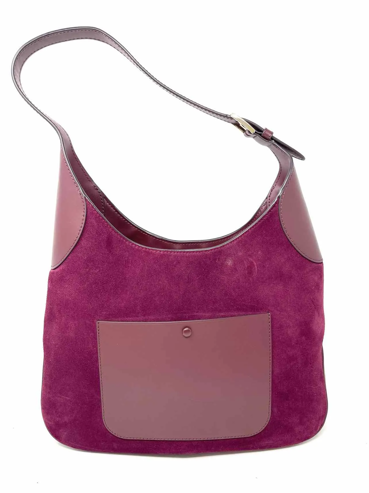 Kate Spade Wine Shoulder Bag Suede Leather Designer AS IS Tote