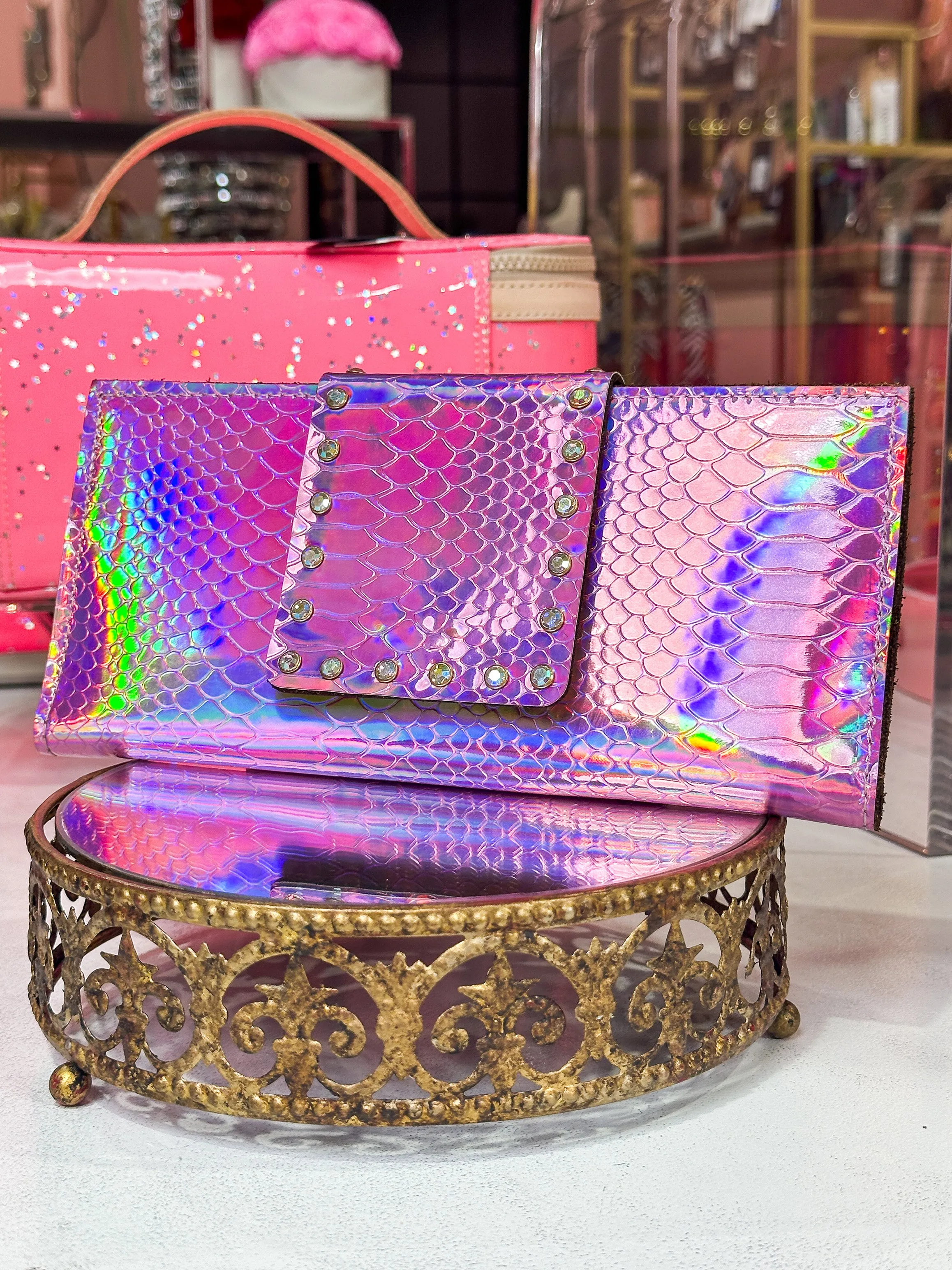 Keep it Gypsy - Pink Holographic Clutch Wallet