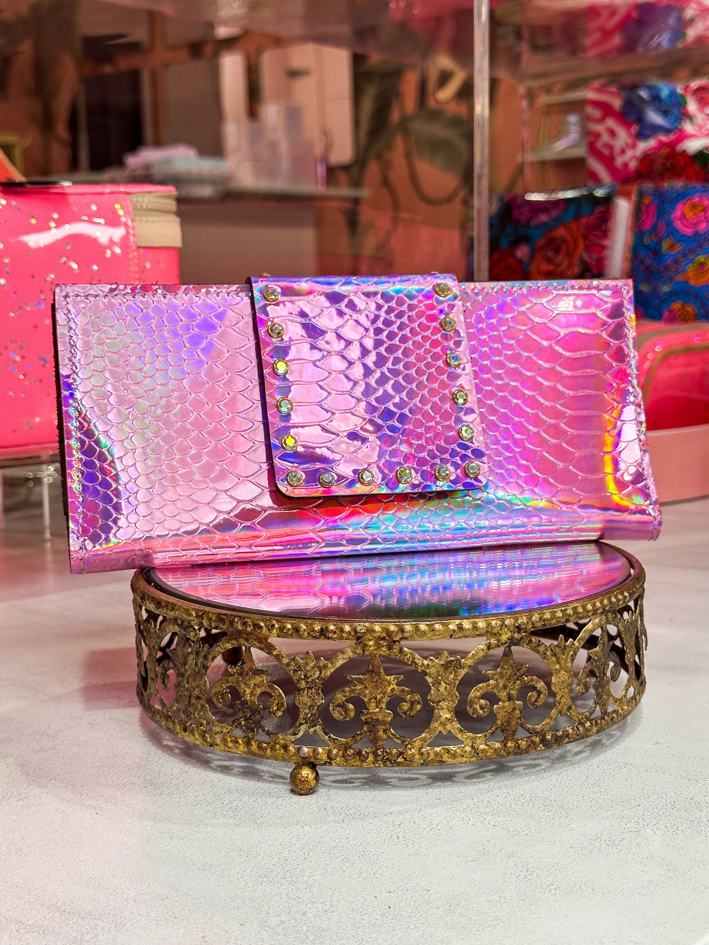 Keep it Gypsy - Pink Holographic Clutch Wallet