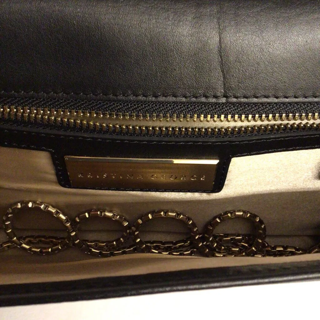 Kristina George Black Leather Clutch