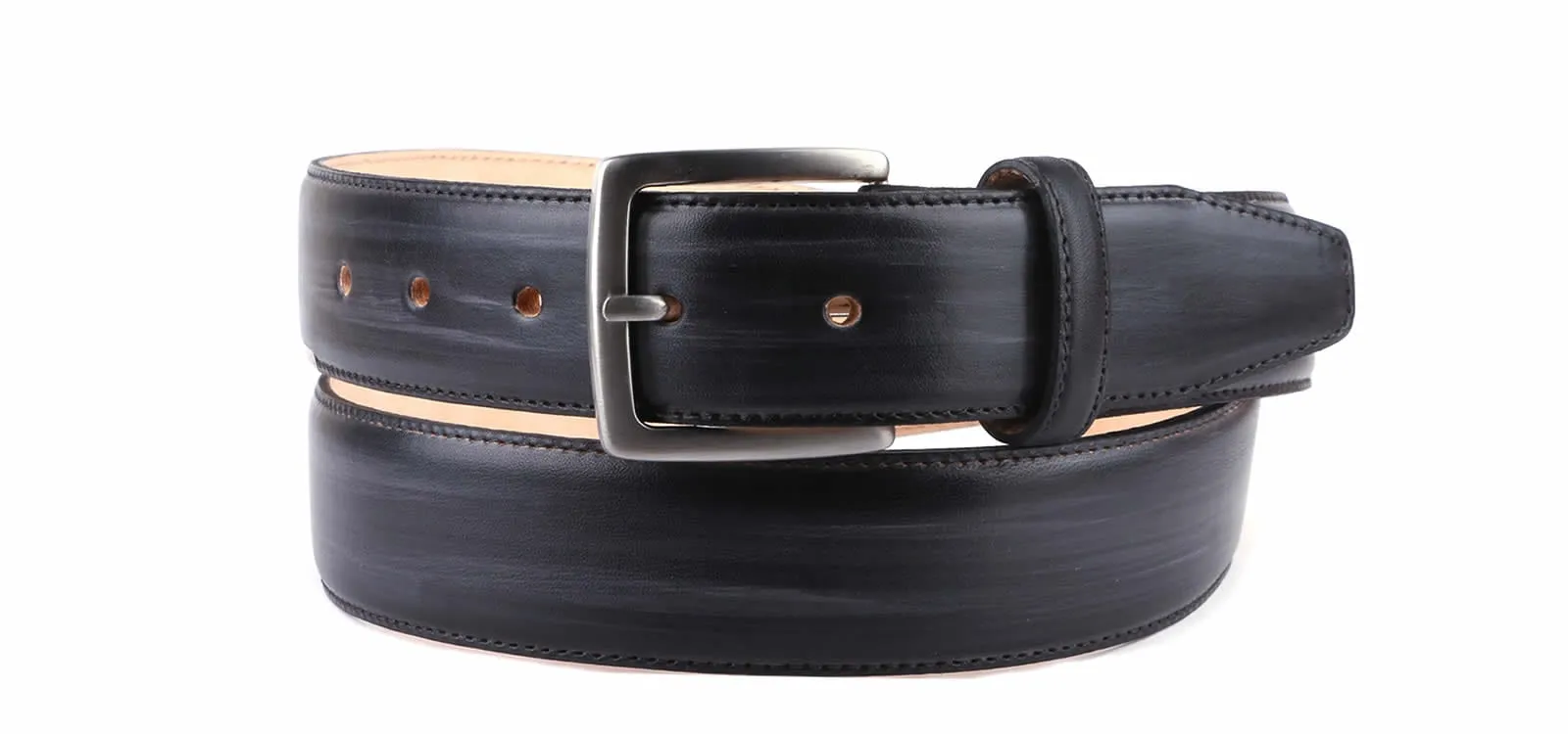 Leather Belt Custom Patina Grey