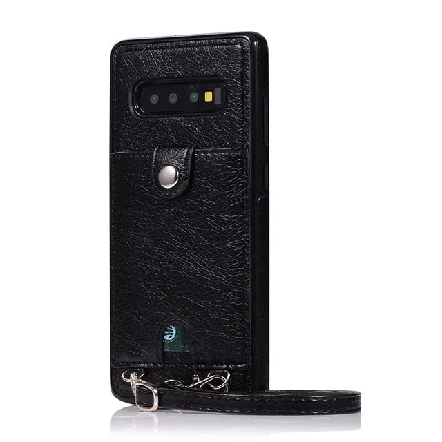 Leather Wallet Card Case For Samsung