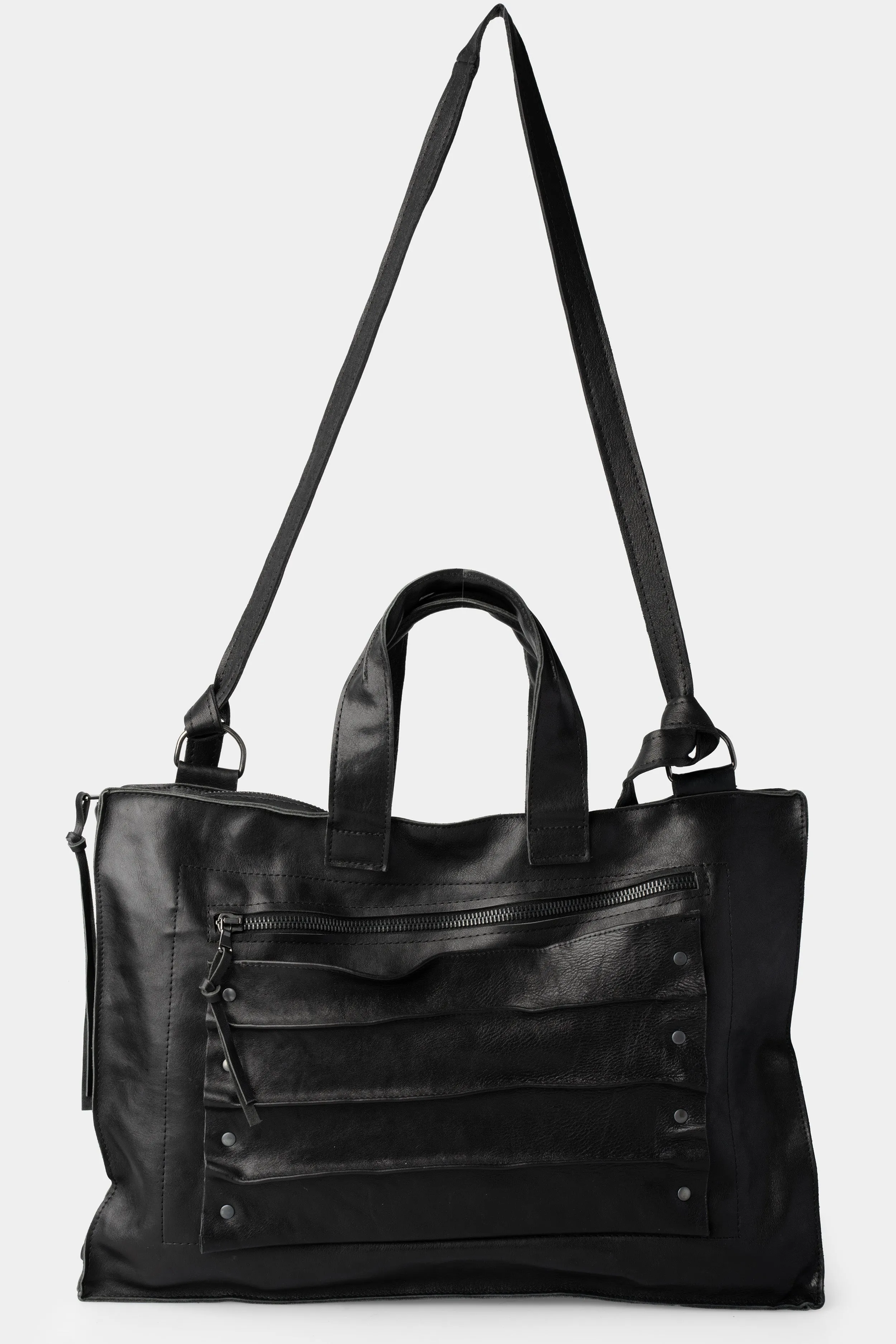 Leather weekender bag