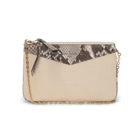 Louis Vuitton Cream Empreinte & Python Double Zip Pochette