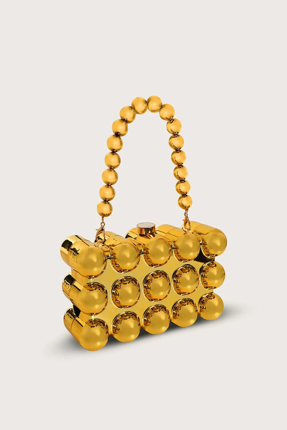 MAIA Spherical Acrylic Clutch Bag in Gold