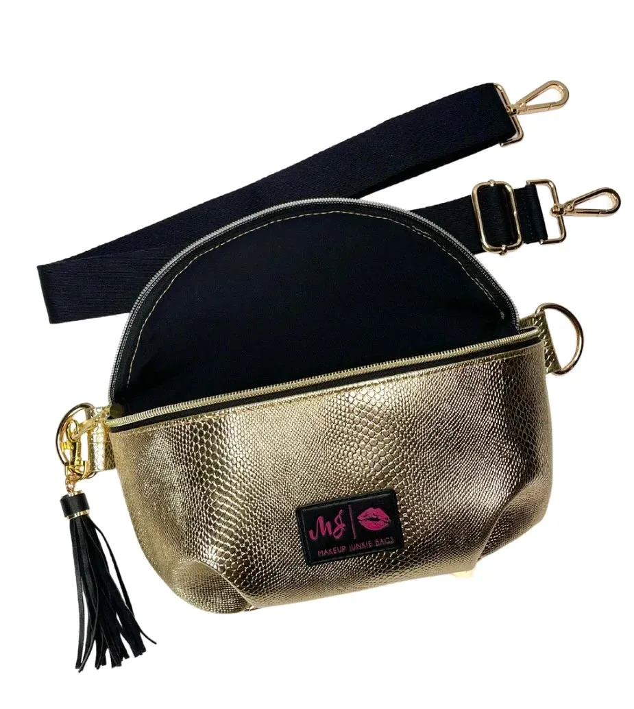 Makeup Junkie Bags - Gold Serpent Sidekick [Pre-Order]