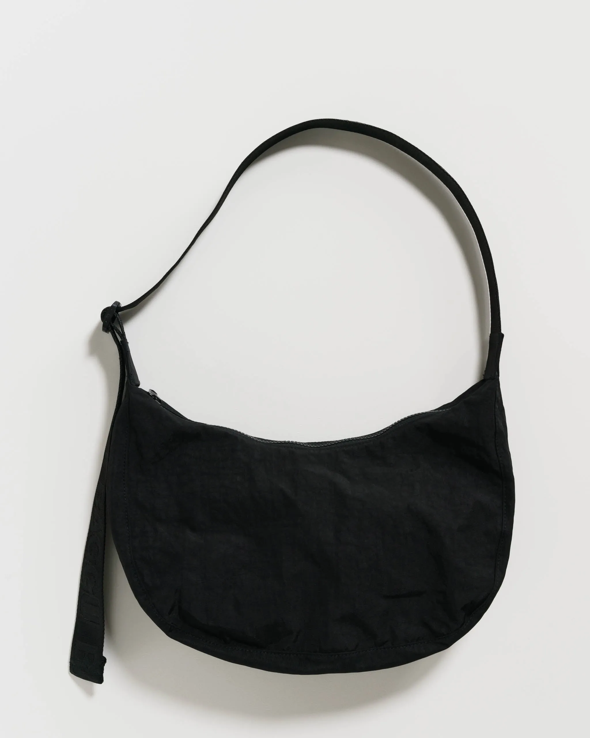 Medium Nylon Crescent Bag Black