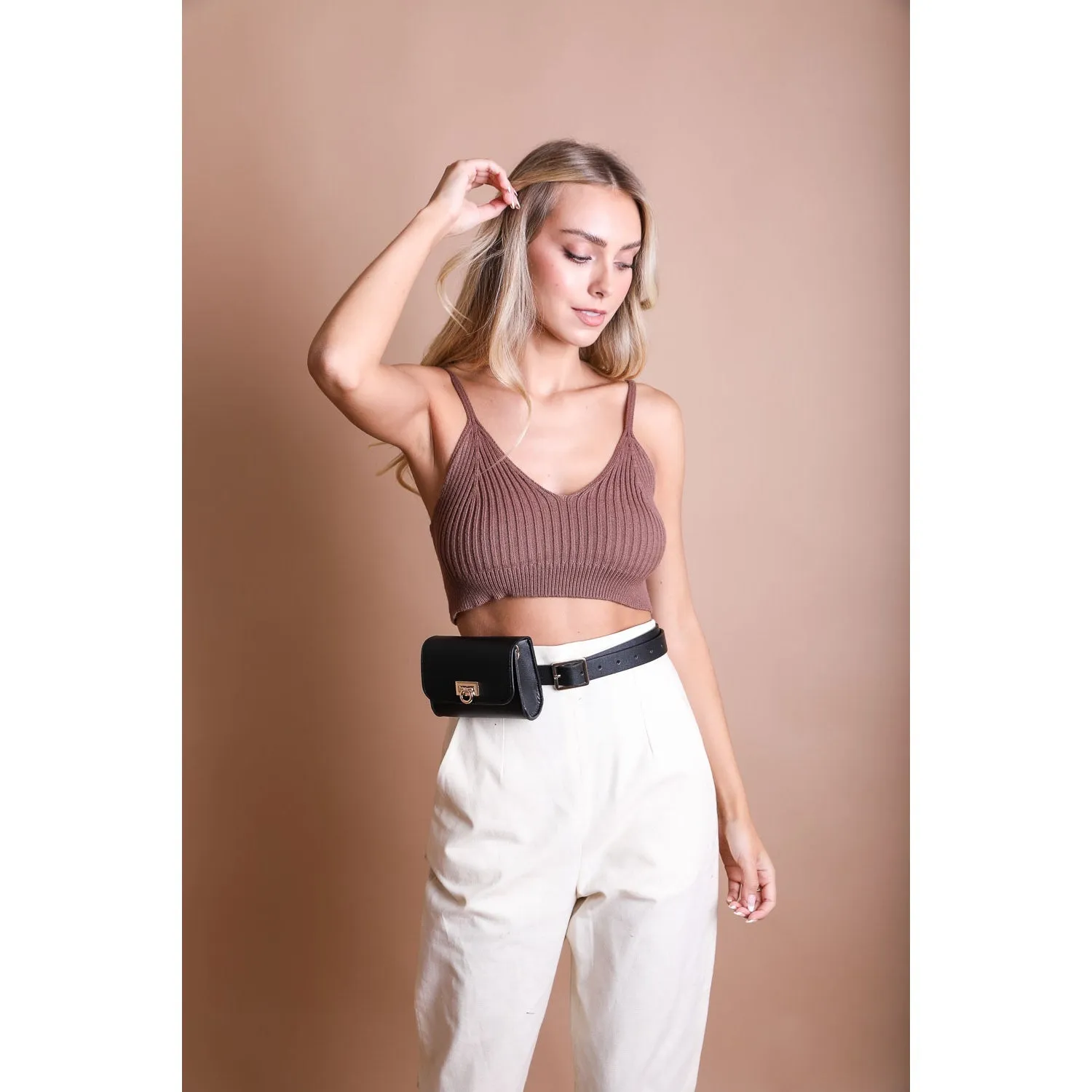 Mini Faux Leather Waist Belt Bag