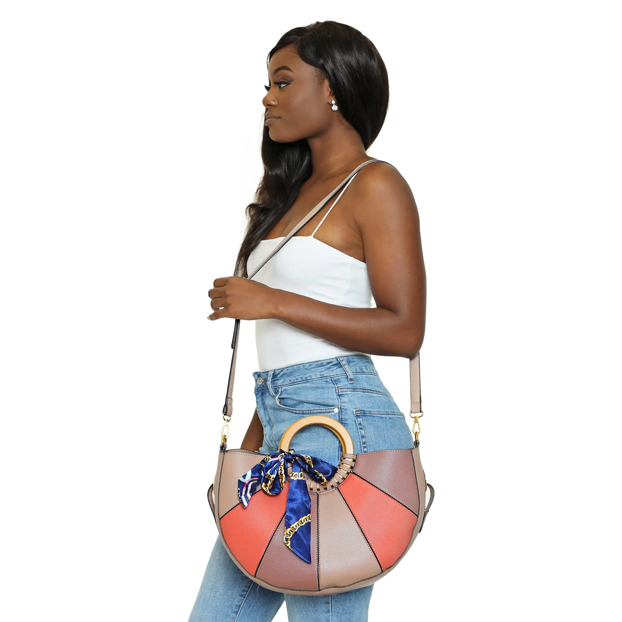 Misty-Mauve Colorblock Handbag