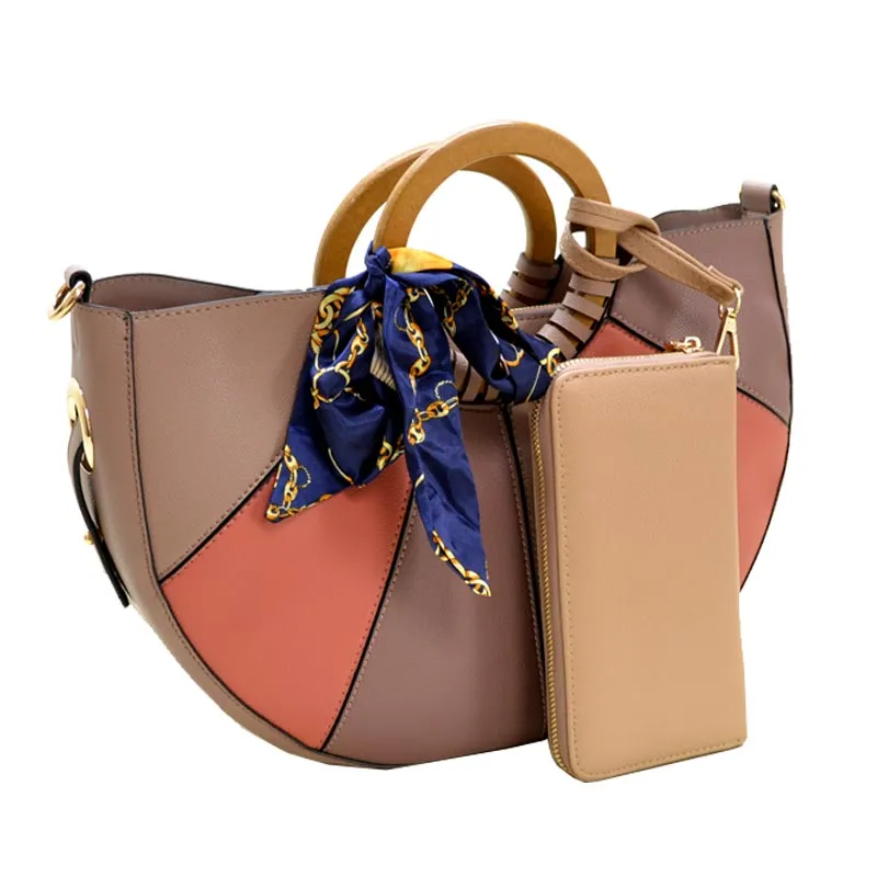 Misty-Mauve Colorblock Handbag