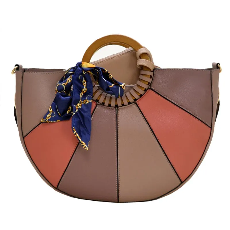 Misty-Mauve Colorblock Handbag