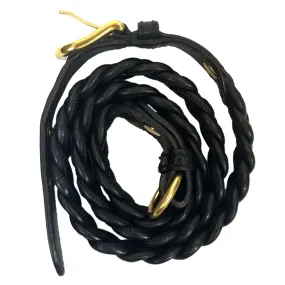 Miu Miu Black Leather Plaited Belt S/M