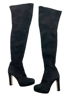 Miu Miu Black Suede Thigh High Size 38 Boots