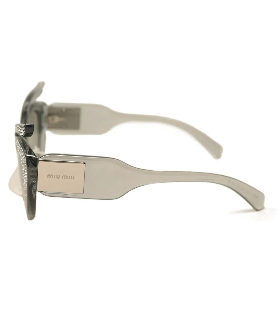 Miu Miu Grey Rhinestone Sunglasses