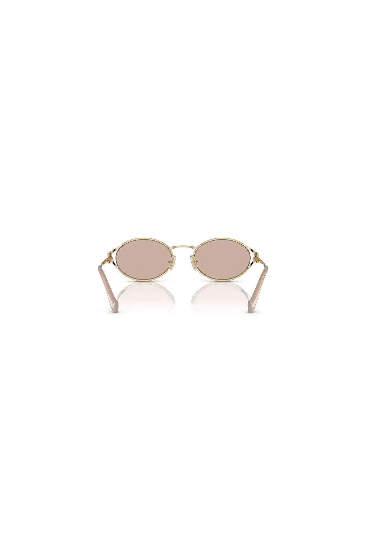 Miu Miu Oval Wire Framed Sunglasses - Gold/ Pale Pink