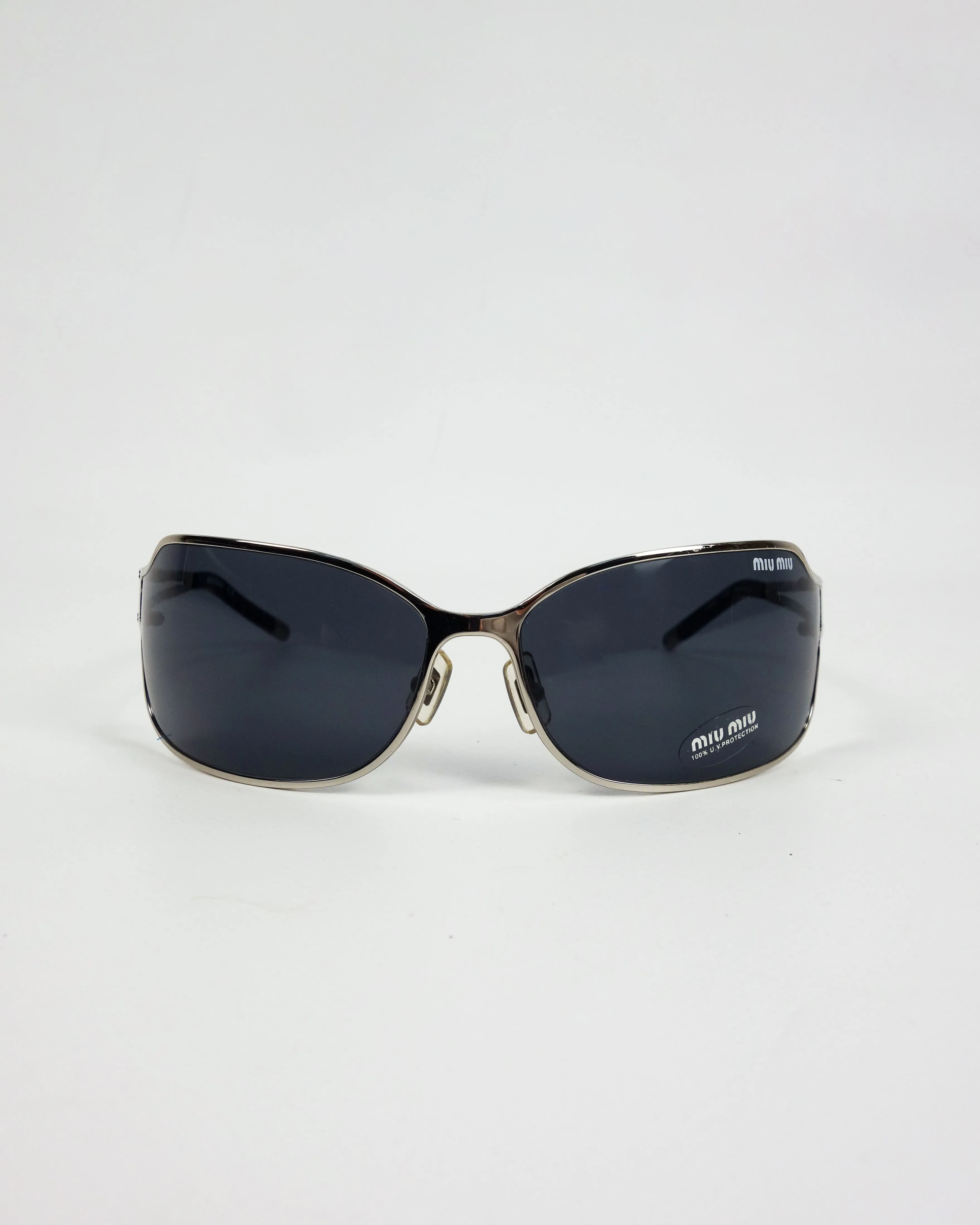 Miu Miu Tangled Silver Mask Sunglasses 2000's