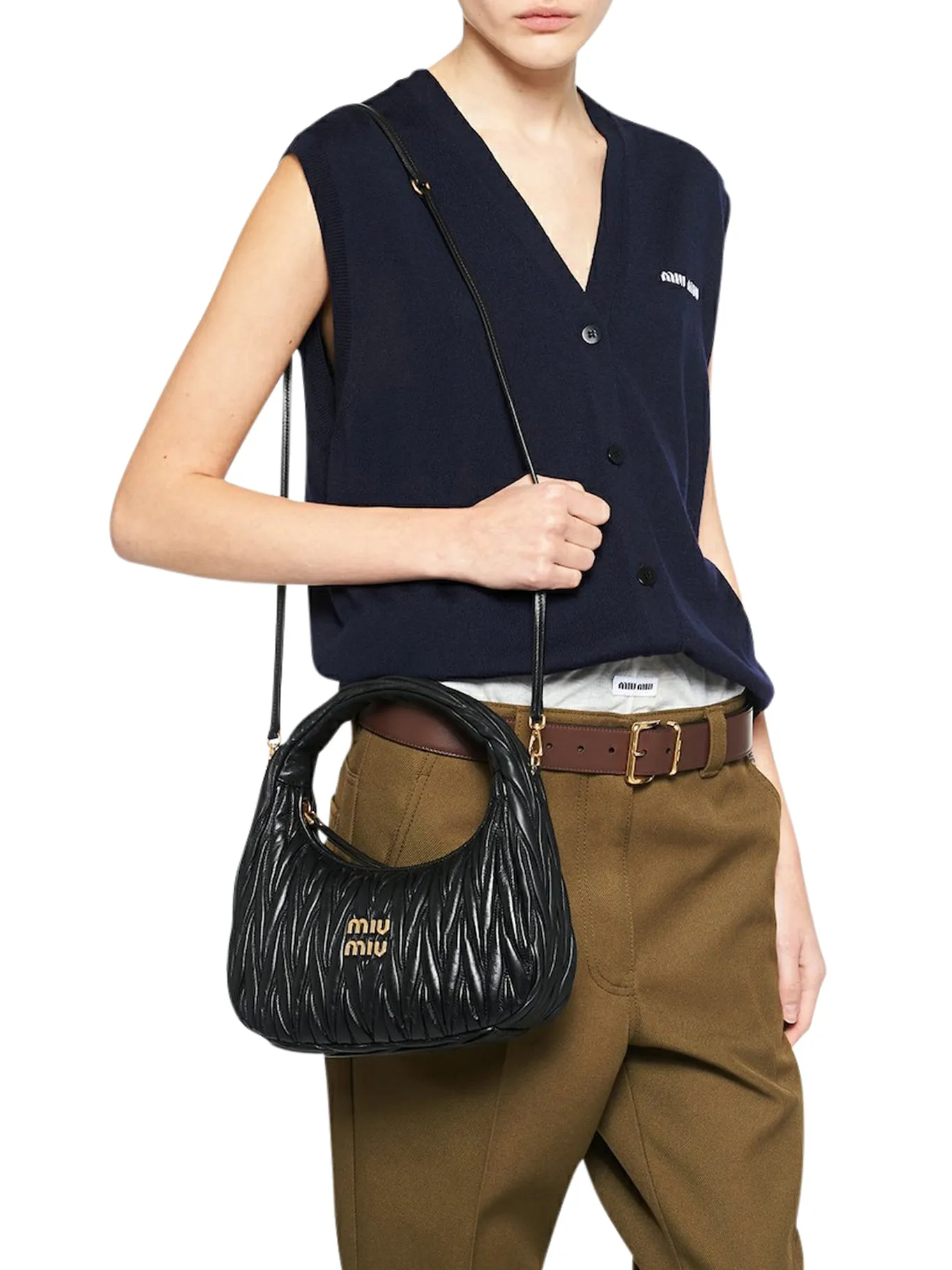 Miu Wander bag in quilted nappa