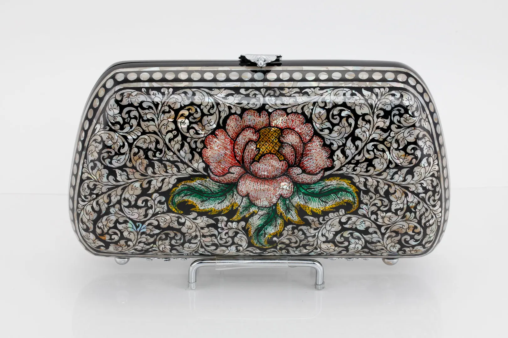 Mother of Pearl Rose Inlay Clutch