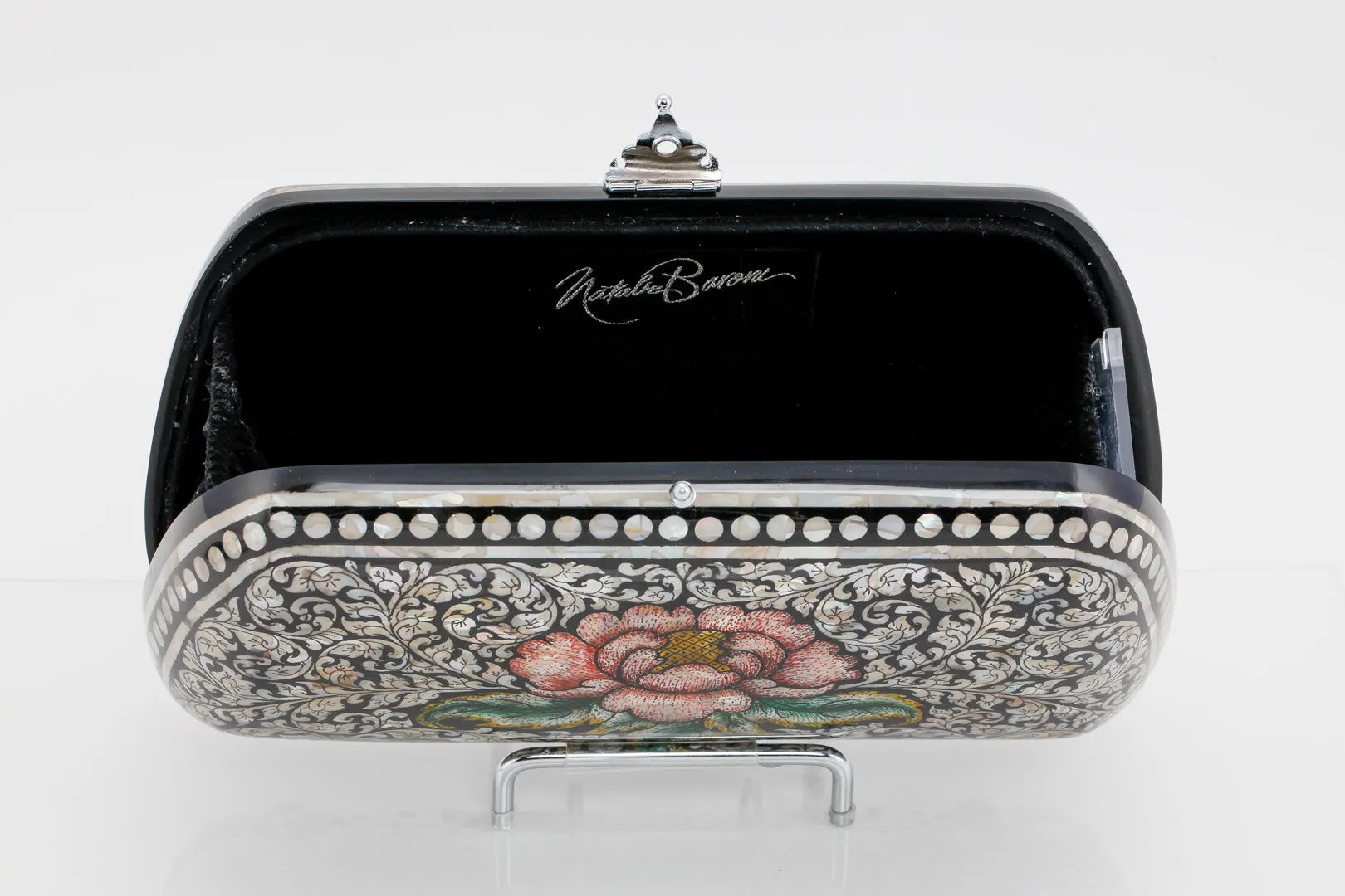 Mother of Pearl Rose Inlay Clutch