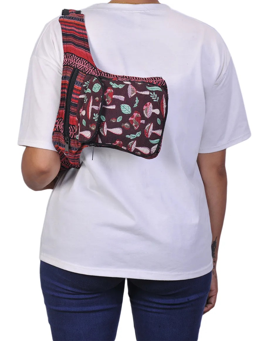 Mushroom Print Cotton Fanny Pack