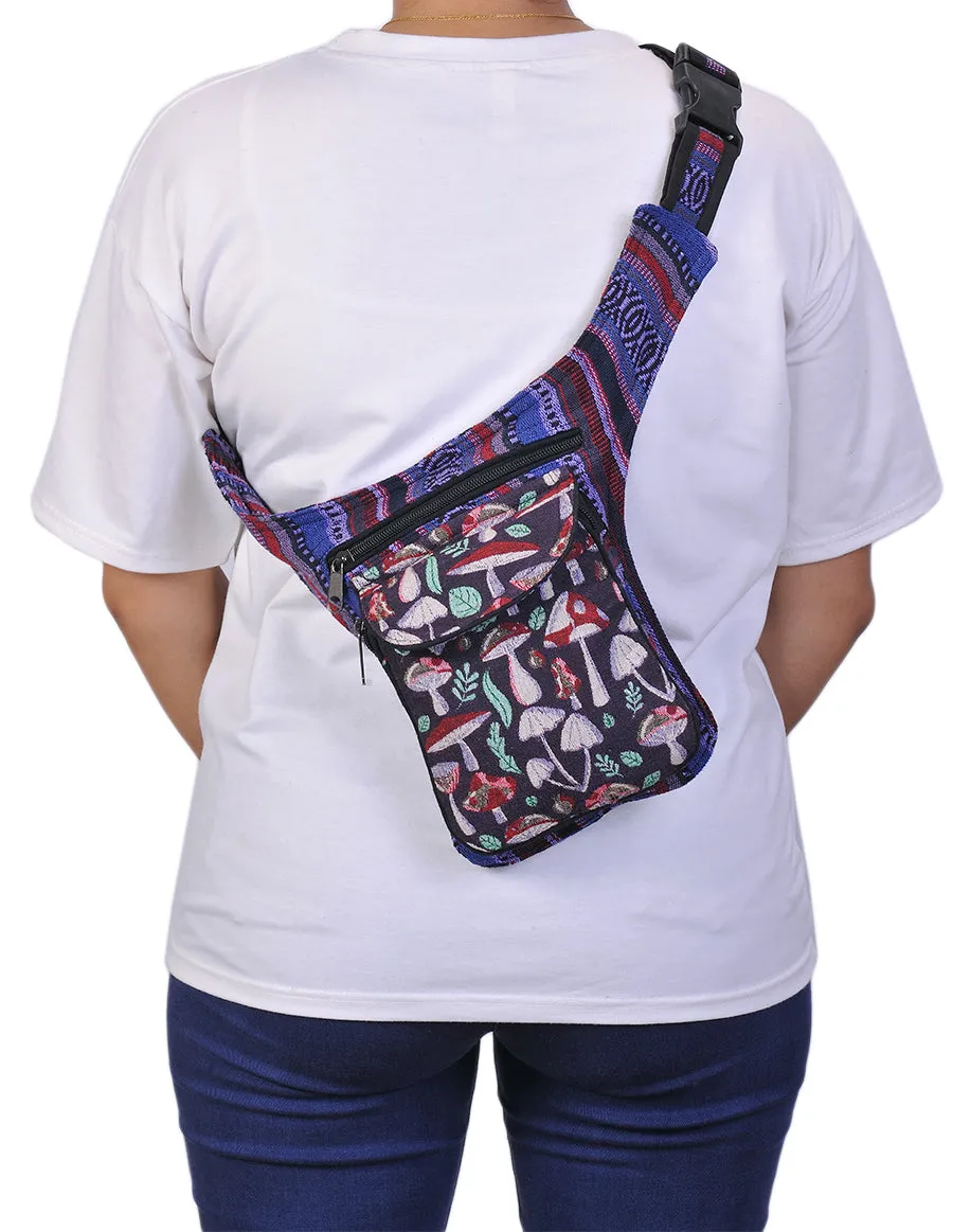 Mushroom Print Cotton Fanny Pack