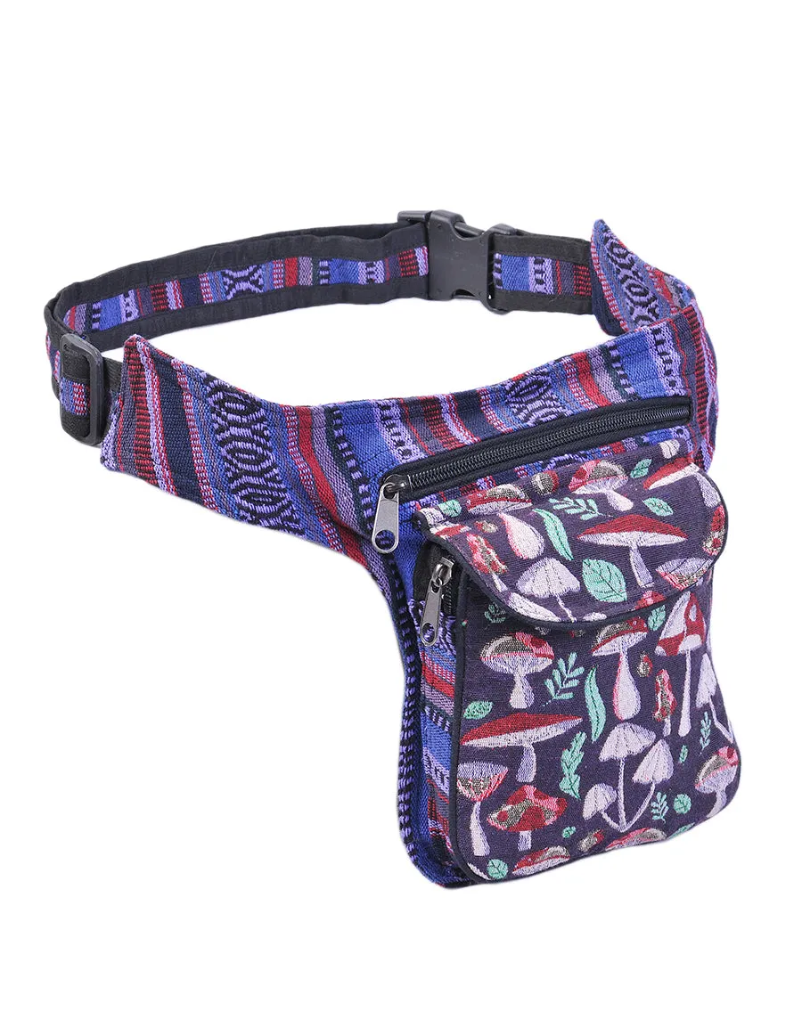 Mushroom Print Cotton Fanny Pack