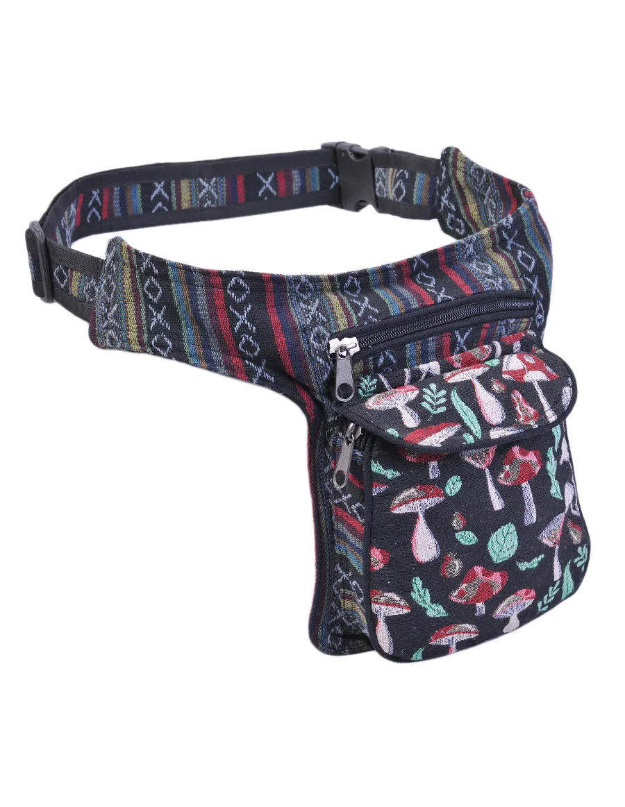 Mushroom Print Cotton Fanny Pack