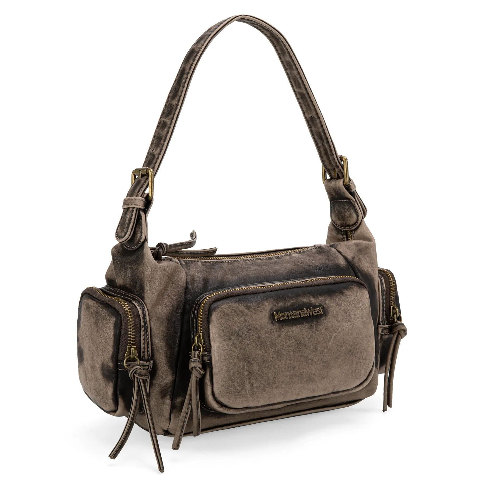 MWC-223 Montana West Stone Wash Hobo/Crossbody - Coffee