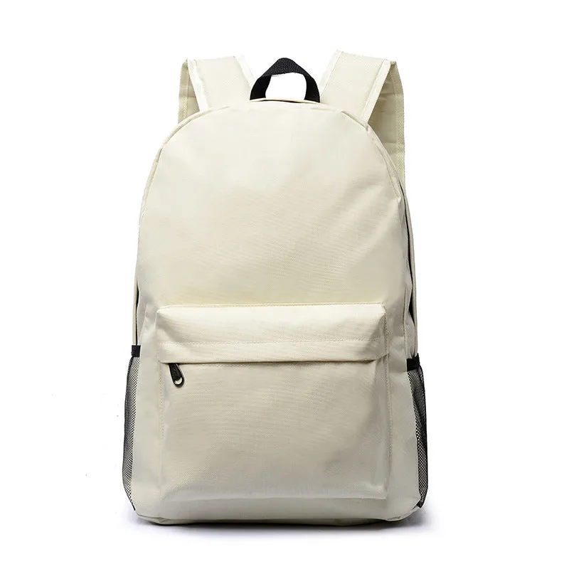 New Koreanstyle Backpack Candy Color Backpack White Ditch Student Schoolbag Logo One Piece Dropshipping