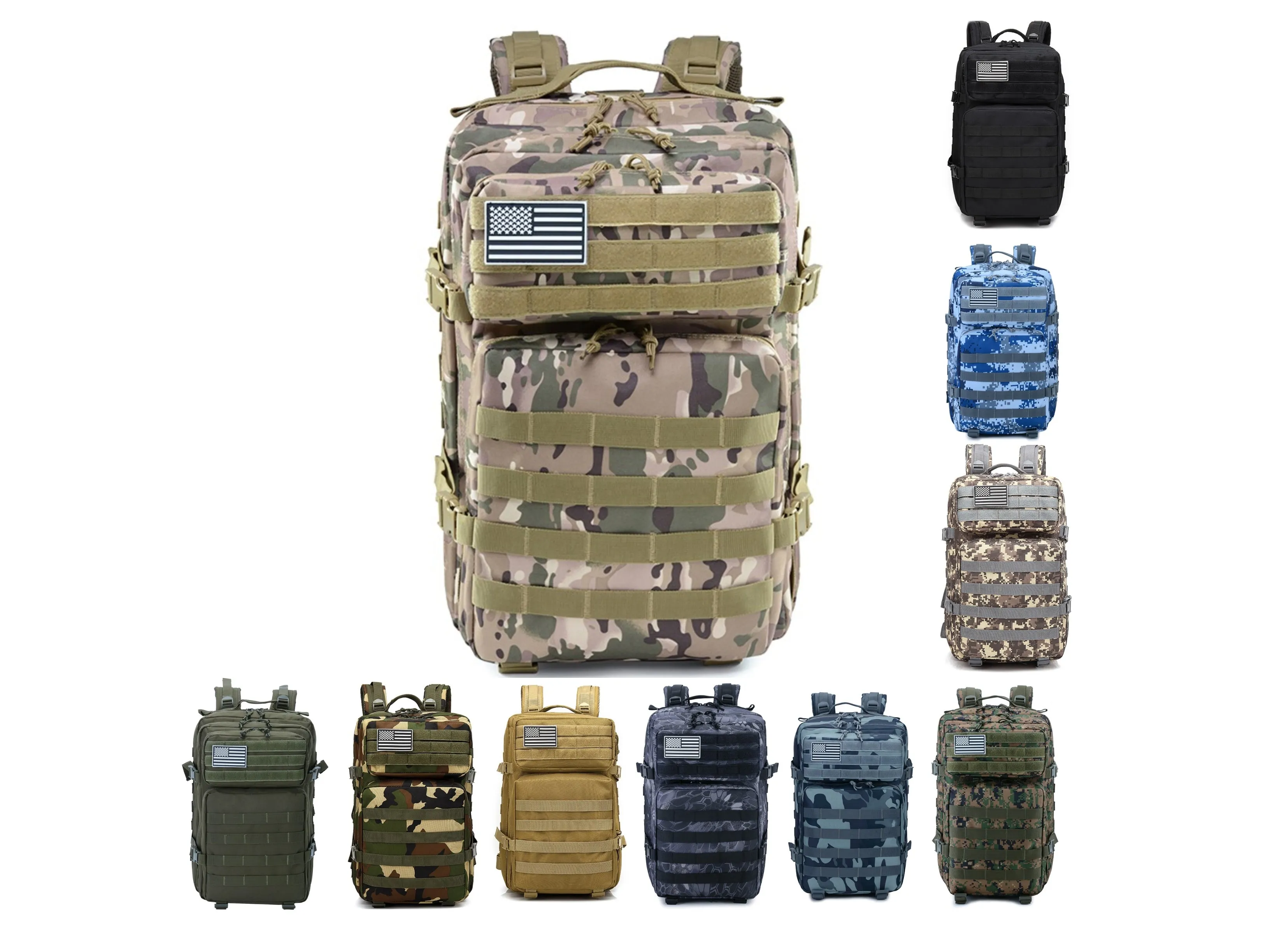 New Trending Portable Molle Bag 45L Mountain Travel Luggage Oxford Tactical Backpack |