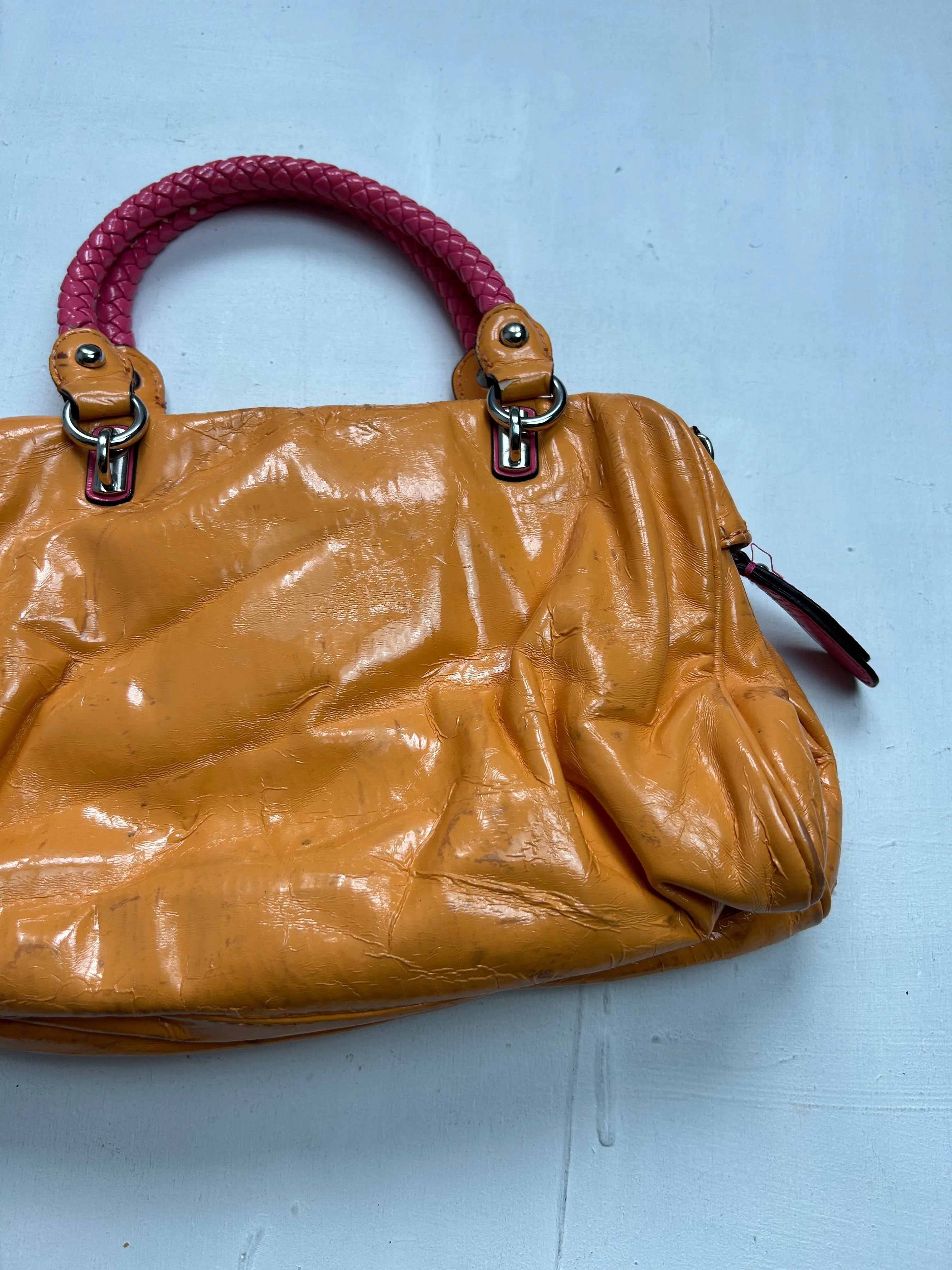 Orange pvc leather y2k vintage handbag