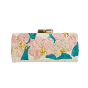 Pamela Munson Scattered Orchids Clutch - Natural/Pink