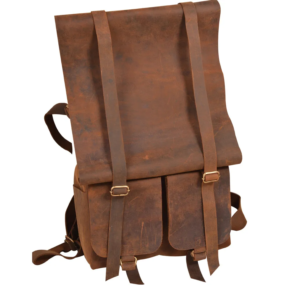 Parsons Roll Top Vintage Oiled Cowhide Backpack