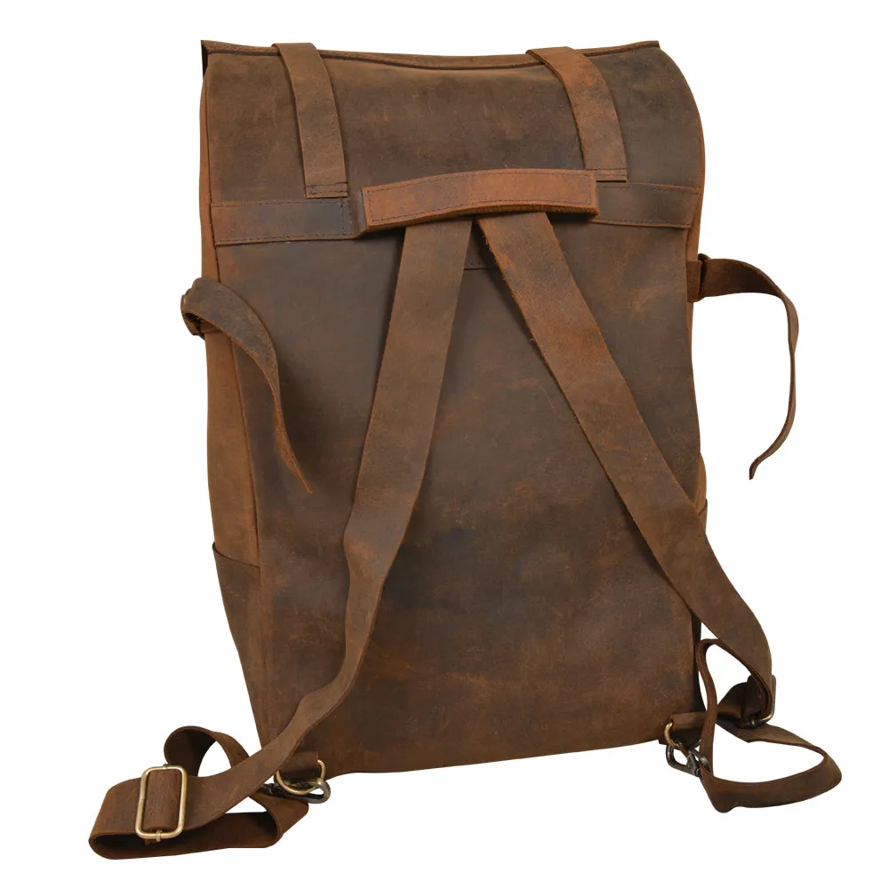 Parsons Roll Top Vintage Oiled Cowhide Backpack