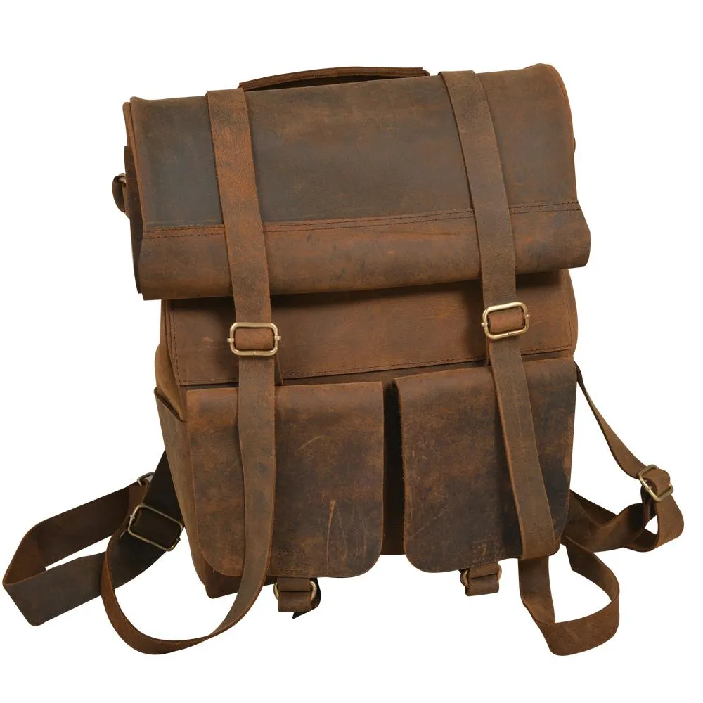 Parsons Roll Top Vintage Oiled Cowhide Backpack