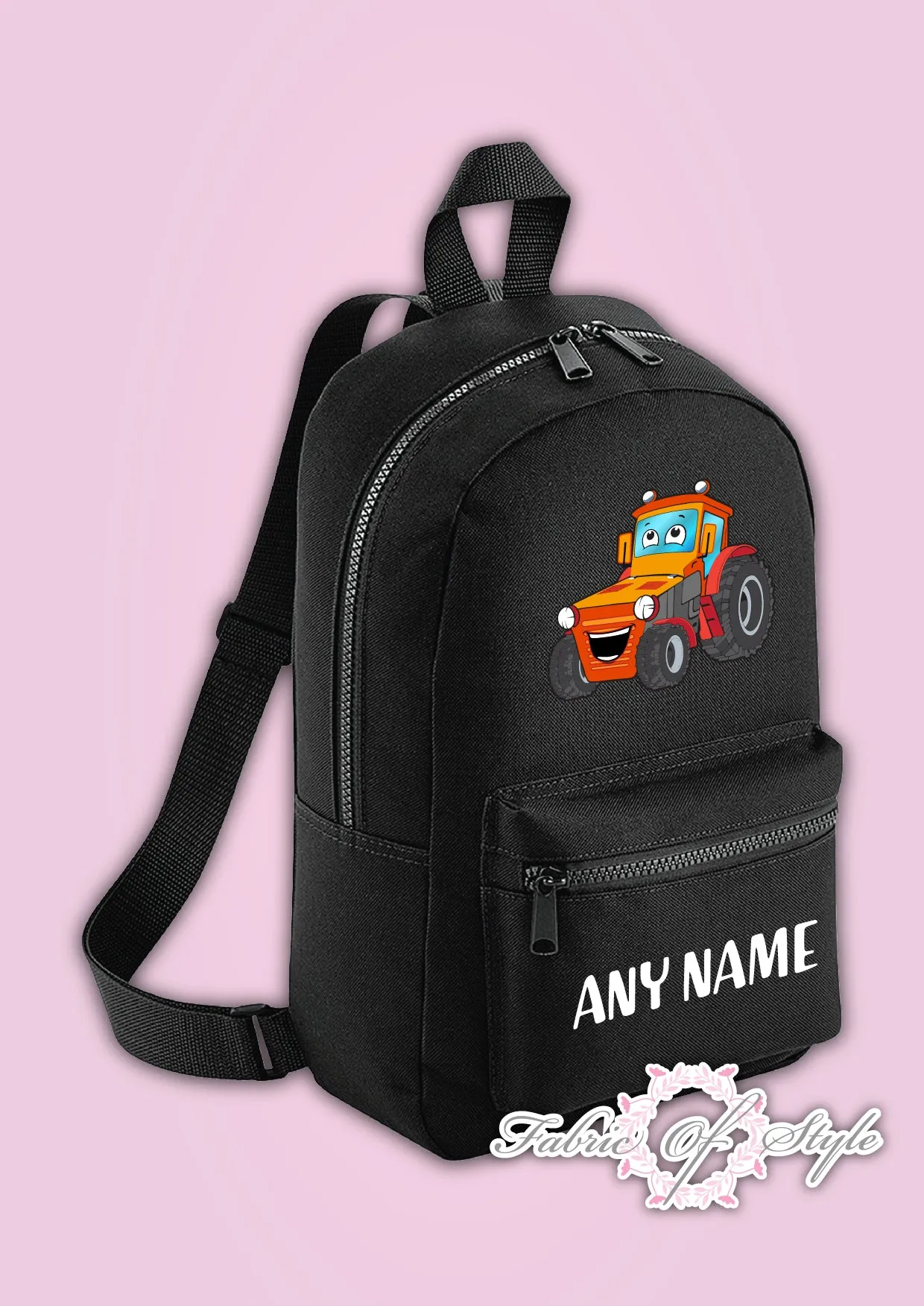 Personalised Kids Backpack - Any Name Tractor Boys Girls NURSERY Back To School Bag