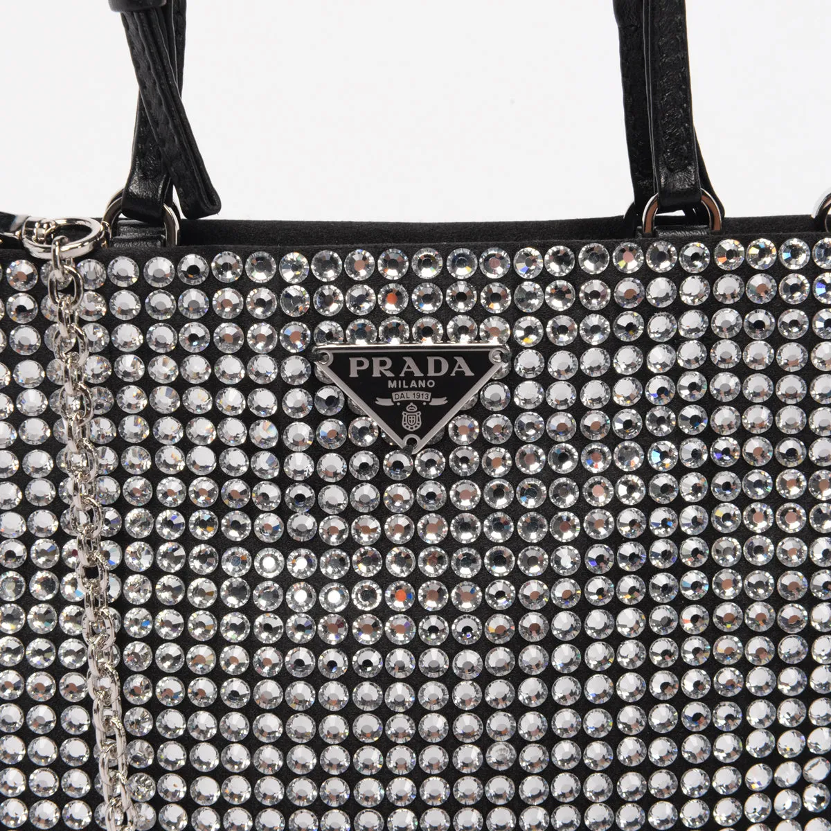 Prada Black Satin & Crystal Mini Tote Bag