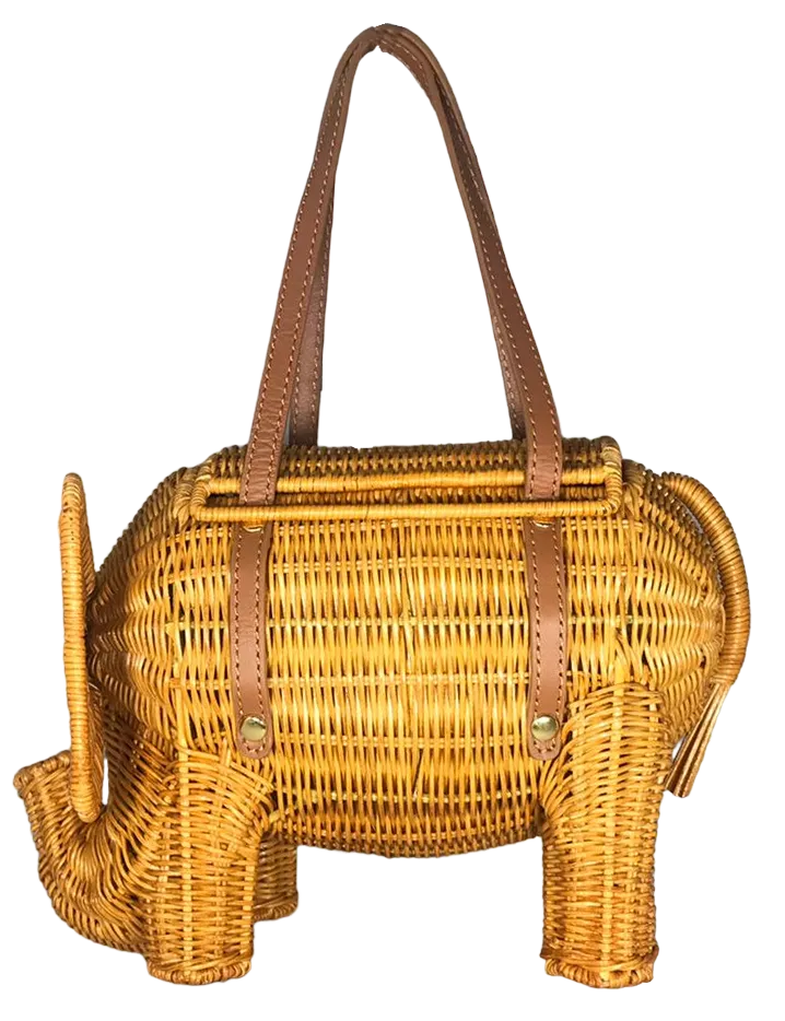 Richard Elephant Wicker Bag