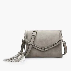 Sloane Crossbody with Tassel in Grey