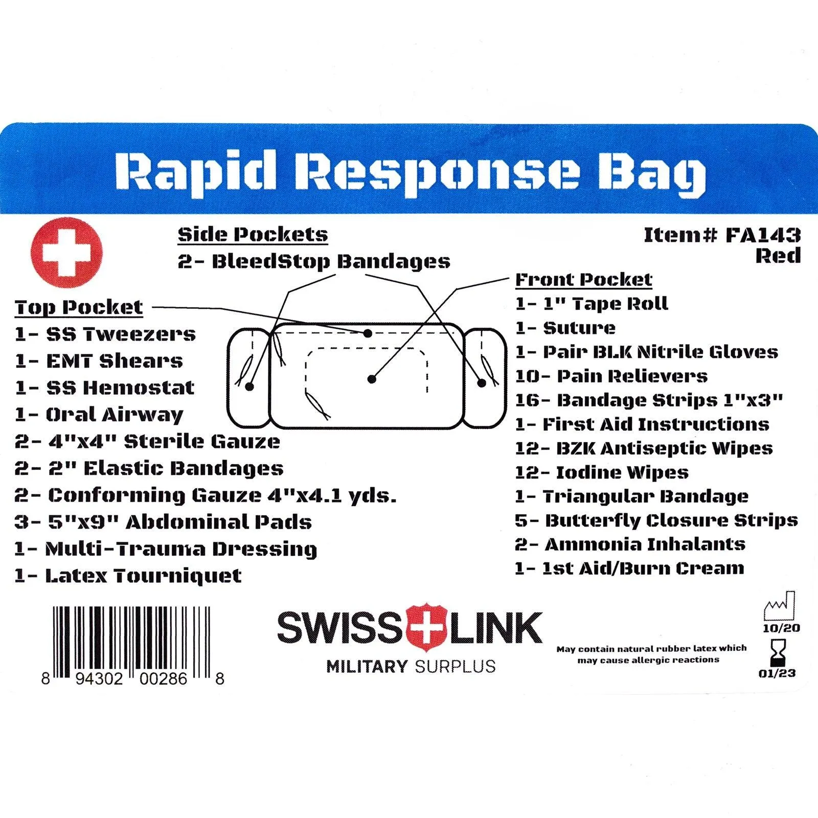 Swiss Link Rapid Response Bag First Aid Kit | Black