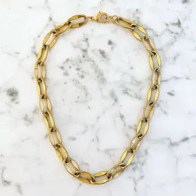 WARWICK elongated link gold chain necklace