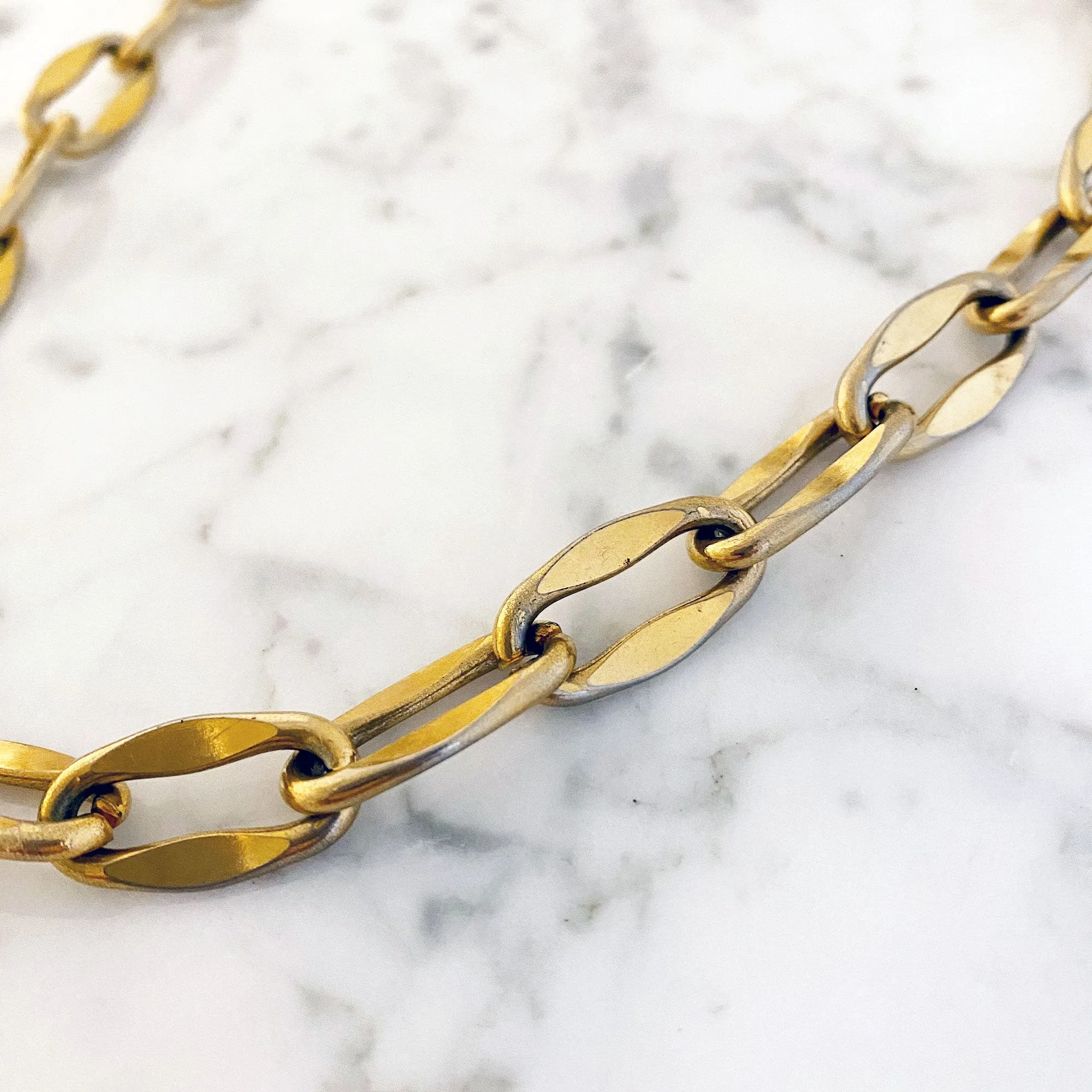 WARWICK elongated link gold chain necklace