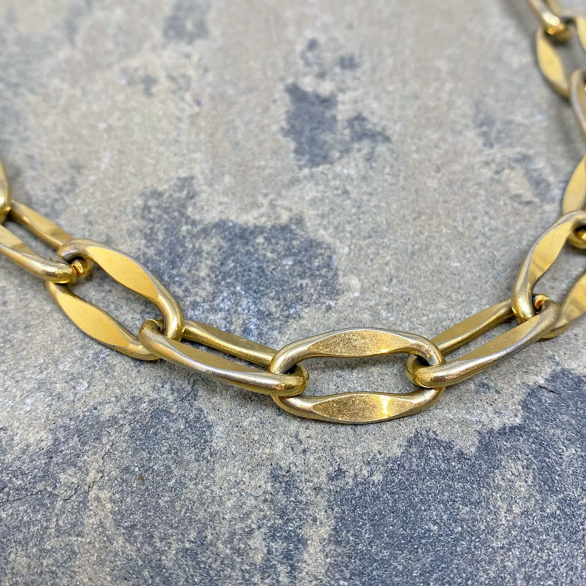 WARWICK elongated link gold chain necklace